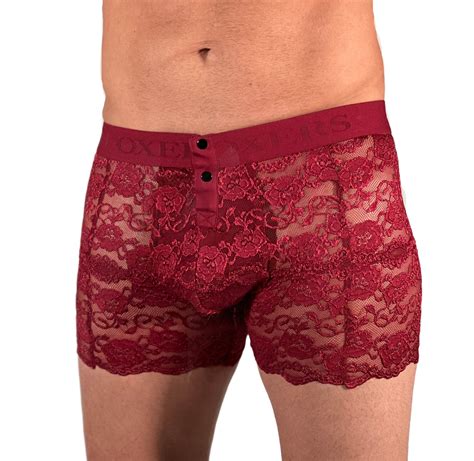 Men S Black Cherry Lace Boxers