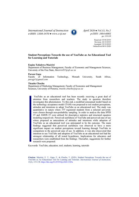 EJ1249144 - research paper, youtube - International Journal of