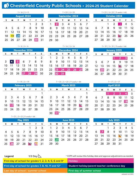 Chesterfield County Public Schools Calendar 2025-2026 - New School Calendar