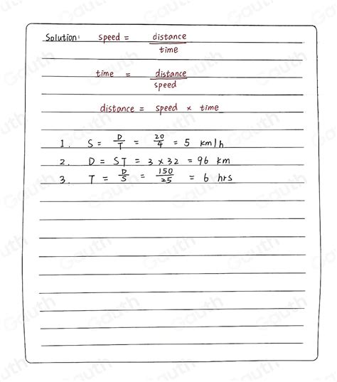 Solved: Learning Task 8 A. Calculate the speed, distance or time. 1. D ...
