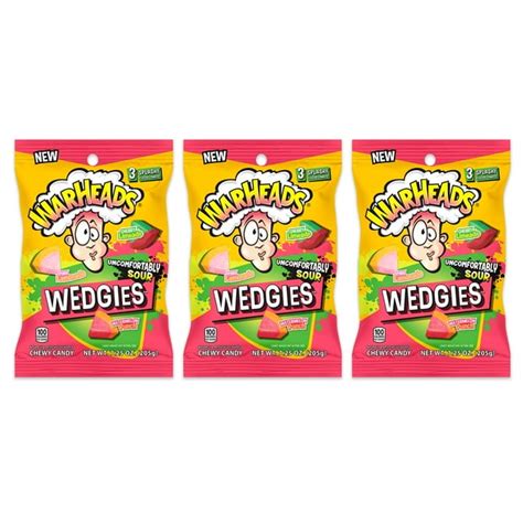 Warheads Wedgies Sour Chewy Candy Pink Lemonade Cherry Limeade