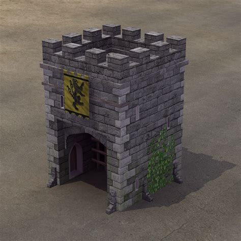 3d medieval castle gatehouse model