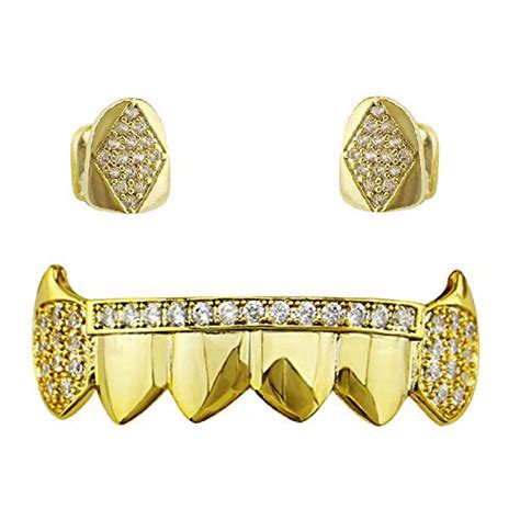 OOCC 18k Gold 6 Teeth Grillz Hip Hop Joker Diamo In Pakistan WellShop Pk