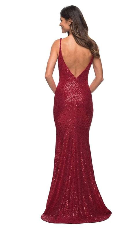 La Femme 30187 Low Back Sequin Gown Couture Candy