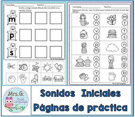 Sonidos Iniciales Páginas De Práctica Activities To Reinforce Letters And Sound Spanish