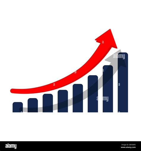 Gráfico De Crecimiento O Diagrama Con Icono De Flecha Arriba En Concepto De Diseño De Color