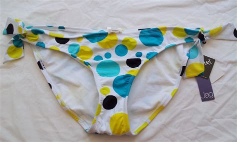 38 Jag Swim Swimwear Bikini Bottom White Polka Dot L NWT EBay