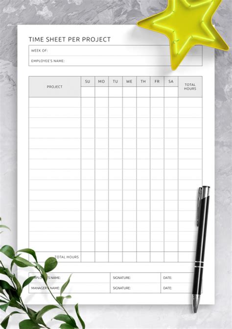 Timesheet Templates - Download Digital & Printable Time Sheets PDF