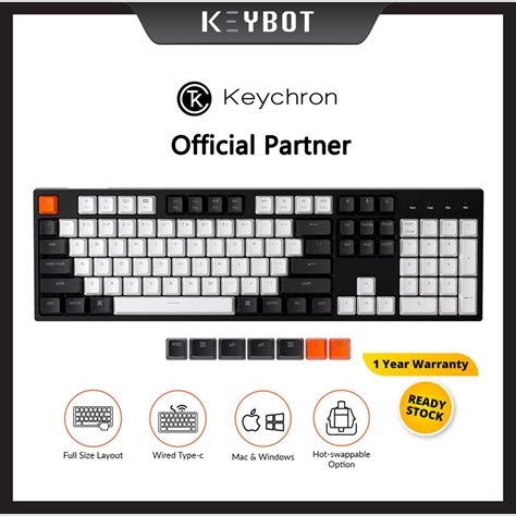 Keychron C2 Hot Swappable Wired Mechanical Keyboard No Backlight Keychron Brown New PGMall