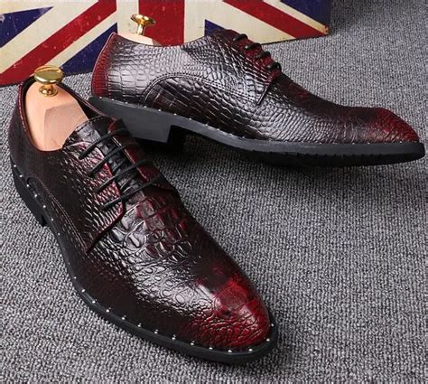 Обувь из кожи аллигатора в британском стиле; мужская модельная обувь ...