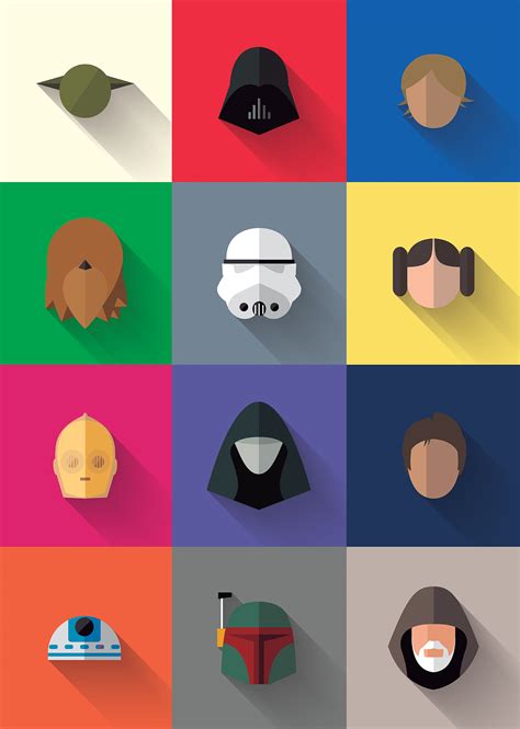 Star Wars - Long Shadow Flat Design Icons on Behance