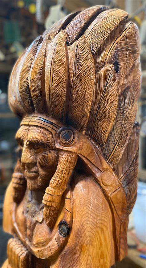 Cigar Store Indian Chainsaw Carving Sean Hanifee Etsy