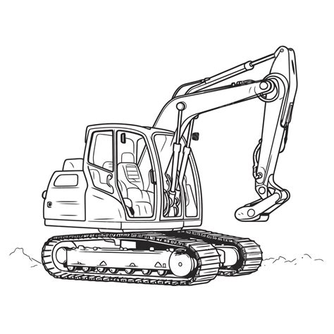 Excavator Coloring Pages Best Of Excavator Coloring Page Free Outline Sketch Drawing Vector ...