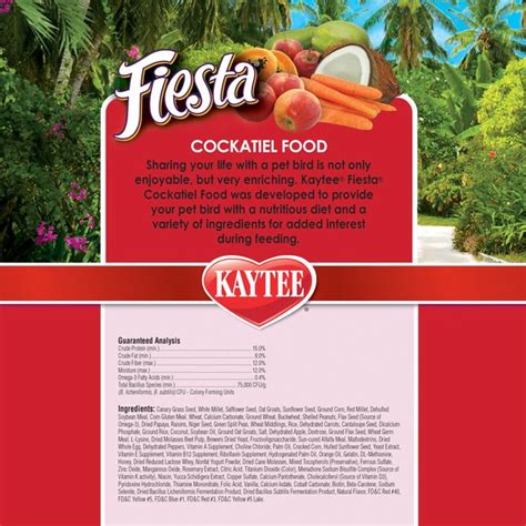 Kaytee Fiesta Variety Mix Cockatiel Food Lb Bag Chewy