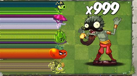 Pvz 2 Challenge Every 100 Plant Vs 999 Firebreather Zombie Youtube