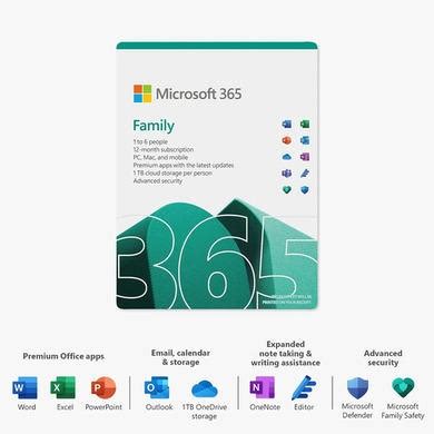 Microsoft Office 365 Home Premium 6 User 1 Year Subscription - Laptops ...