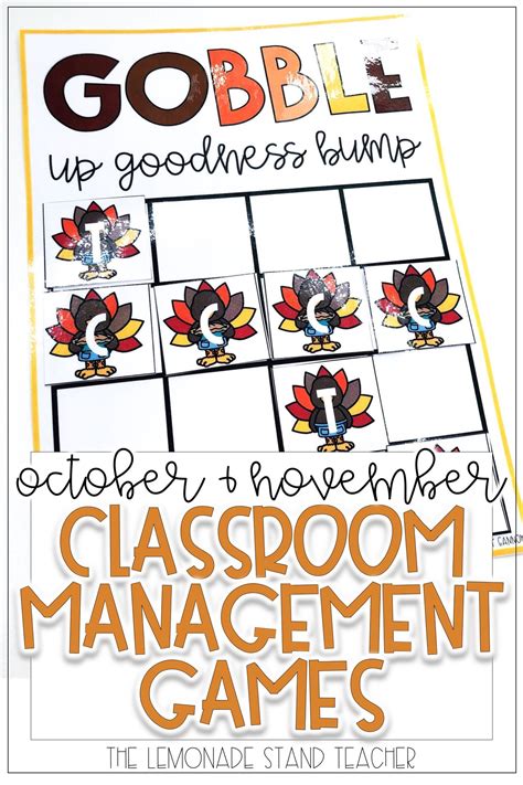 October and November Classroom Management Games | Classroom management ...