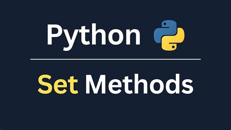 Python Set Methods Python Hands On Exercises Youtube