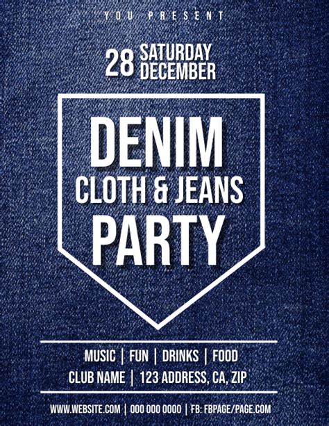 Denim Club Party Flyer Template Postermywall