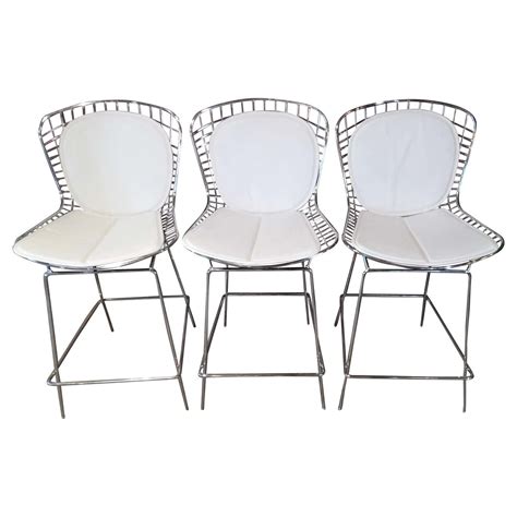 Set Of 3 Bertoia Style Stools SOLD Vintage Industrial By Get Back Inc