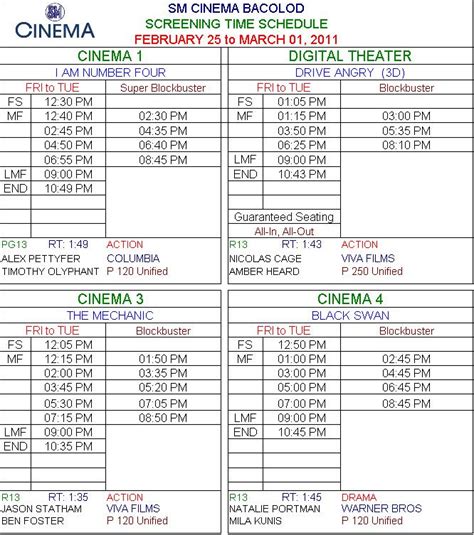 Sm Cinema Movie Schedule