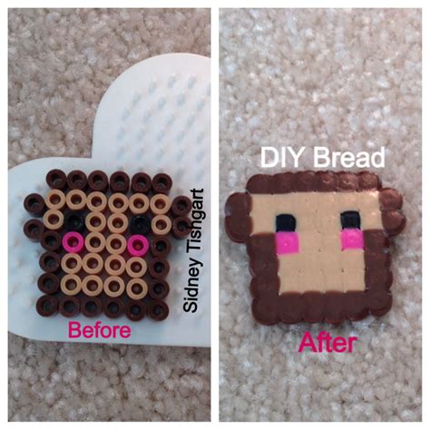 Before And After Perler Bead Bread Very Easy And Simple To Make