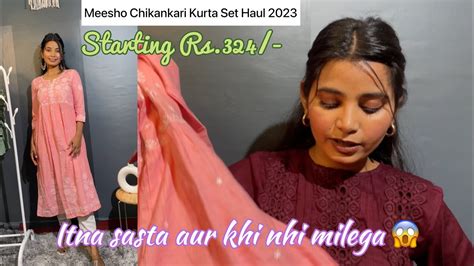 Meesho Chikankari Kurta Set Haul Itne Saste Chikankari Kurta Apko Aur