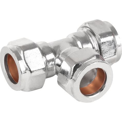 Made4trade Compression Equal Tee Chrome Plated 15mm Toolstation