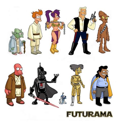 Star Wars Futurama Mash Up Illustration By Dave Au Star Trek Star