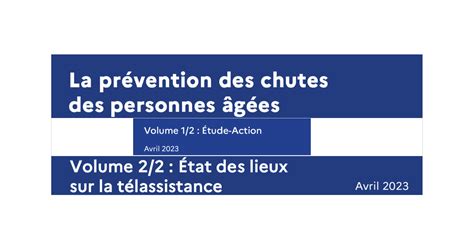 La Pr Vention Des Chutes Des Personnes G Es Volume Tude Action