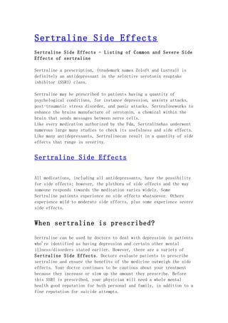 Sertraline side-effects | PDF