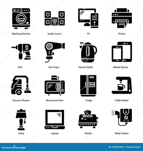 Electronics Icons Pack Stock Vector Illustration Of Vector 153652503