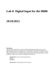 CPE Lab 8 Docx Lab 8 Digital Input For The I8086 10 19 2013