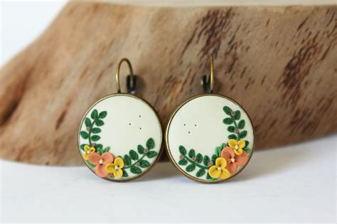 Video Flower Earrings Ii Polymer Clay Embroidery Tutorial My Vian