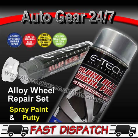 E Tech Silver Alloy Refurbishment Wheel Spray Paint Kurb Repair