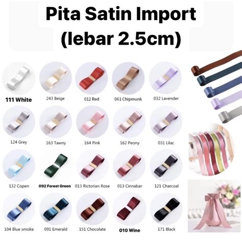 Jual Pita Satin Cm Import Ecer Per Meter Untuk Hampers Buket Kado