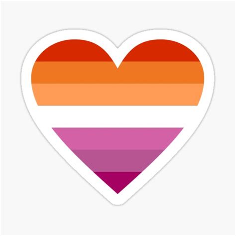 Lesbian Pride Heart Sticker Sticker For Sale By Yumwormz Redbubble