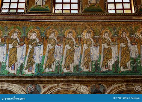 Ravenna Italy Inside View Of The Mosaic Depicting Jesus In San