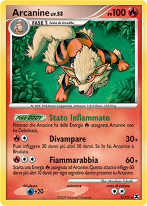 Arcanine Platino LAscesa Dei Rivali Archivio Delle Carte GCC