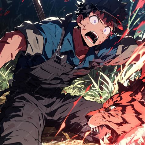 premium photo anime character   knife   bloody face