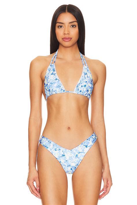 Kulani Kinis Halter Bralette Bikini Top In Love Story REVOLVE