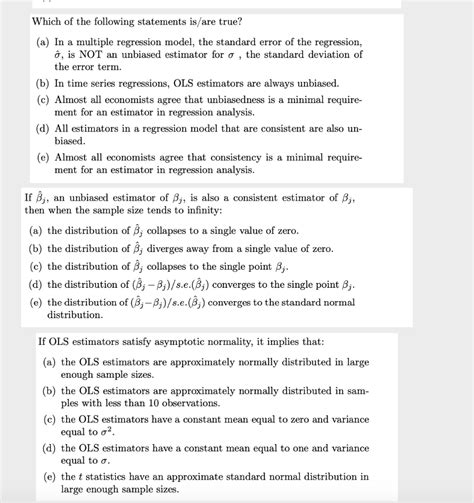 Solved Which Of The Following Statements Is True A If The Chegg