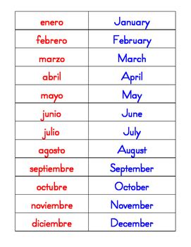 Months In Spanish