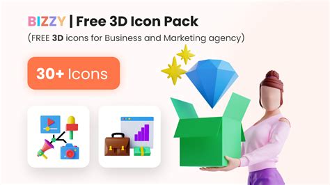 Bizzy Free 3d Icon Pack For Business And Marketing Agency Figma