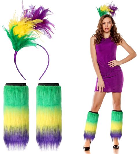 Amazon 3 Pcs Mardi Gras Accessories For Women 2 Mardi Gras Furry