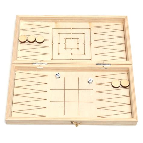 Дървена игра 4 в 1 - Цена 7.34 Ръчно изработена и пирографирана игра 4 ...