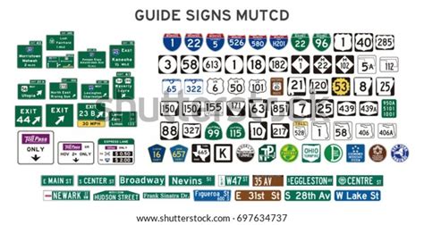 Set Isolated Guide Signs Usa Stock Vector (Royalty Free) 697634737