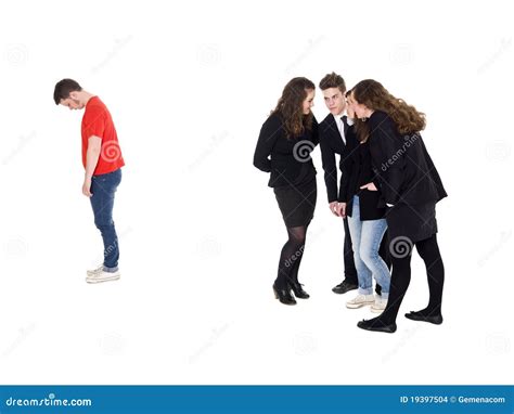 Young Man Rejected From The Group Stock Photo Image Of Leisure