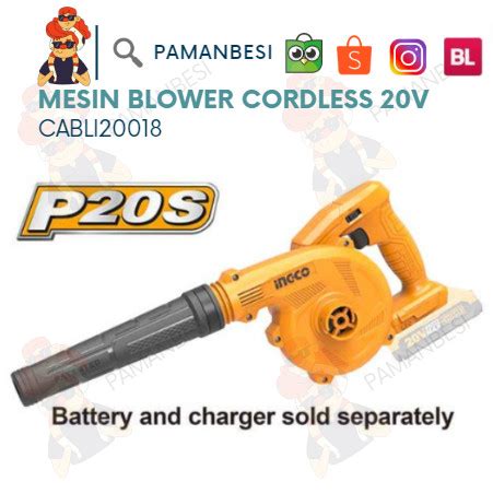 Jual Mesin Blower Cordless V Ah Hand Blower Ingco Cabli Tiup