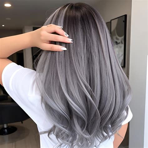 Premium AI Image | Ash Grey Hair Color